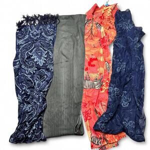 Set of 4 Patterned Vintage Scarves